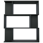 Book Cabinet/Room Divider Black 80x24x96 cm Engineered Wood 800082