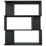 Book Cabinet/Room Divider Black 80x24x96 cm Engineered Wood 800082