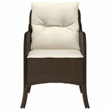 Garden Chairs with Cushions 2 pcs Brown Poly Rattan 365146
