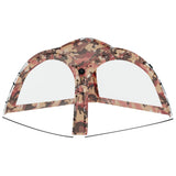 Party Tent with LED and 4 Sidewalls 3.6x3.6x2.3 m Camouflage 93078