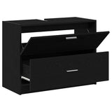 Bathroom Cabinet Black Oak 78 x 37 x 59 cm Engineered wood 868832