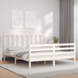 Bed Frame without Mattress White 160x200 cm Solid Wood Pine 3193867