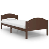 Bed Frame without Mattress Dark Brown Solid Pine Wood 100x200cm 322042