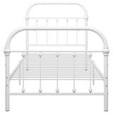 284492 Bed Frame without Mattress White Metal 90x200 cm