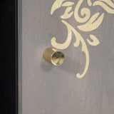 Sideboard Grey and Gold 90 x 33 x 75 cm Solid Mango Wood 4018800