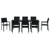 Garden Dining Set 9 pcs Black Powder-Coated Steel 3379155
