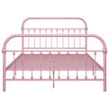 284513 Bed Frame without Mattress Pink Metal 140x200 cm