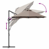 Umbrella Taupe 372 x 198 x 243 cm Polyester and Aluminium 42003378