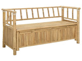 Garden Storage Bench 110 x 47 x 80 cm Bamboo Natural 42028075