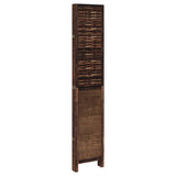 Room Divider 5 Panels Dark Brown Solid Wood Paulownia 358711