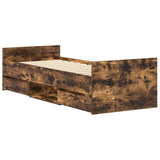 Bed Frame without Mattress Smoked Oak 75x190 cm Small Single 3203821