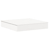 Sandpit with Cover White 111x111x19.5 cm Solid Wood Pine 832607