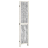 Room Divider 3 Panels White Solid Wood Paulownia 358670