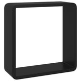 Wall Cube Shelves 3 pcs Black MDF 323953