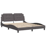 Bed Frame with LED without Mattress "Zadar" Grey 160x200 cm 3214120