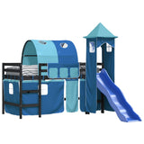 Kids' Loft Bed with Tower without Mattress Blue 80x200 cm 3207097