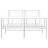 Metal Bed Frame without Mattress with Footboard White 150x200cm 372248