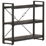 Bookcase Black Solid rough mango wood Medium Durable Bookcase 320627