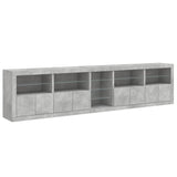 Sideboard with LED Lights Concrete Grey 283x37x67 cm 3209026