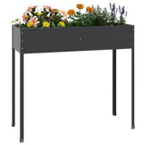 Garden Planter Anthracite 100.5x40.5x90 cm Galvanised Steel 152263