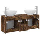 Bathroom Cabinet Set 3 pcs Smoked Oak 49.5 x 44.5 x 65 cm 3405702