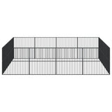 Dog Playpen 16 Panels Black Galvanised Steel 3209555