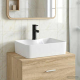 Bathroom Wash Basin Matte Black 48.5 x 37.5 x 13 cm Metal 890231