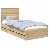 Bed Frame with Drawer Sonoma Oak 90 x 200 cm Engineer Wood 3411154