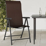 Folding Garden Chairs 8 pcs Brown Poly Rattan 3270611