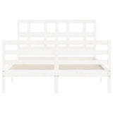 Bed Frame without Mattress White 120x200 cm Solid Wood 3194827