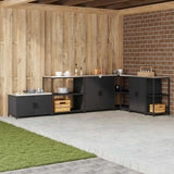 Kitchen Storage HATTEM Black 90 x 50 x 92 cm Steel 874954