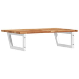 Basin Shelf Wall Mounted Steel and Solid Wood Acacia 3302834
