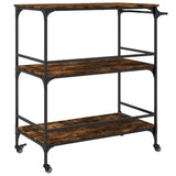 Kitchen Trolley Smoked Oak 100.5x50x105 cm Engineered Wood 842333