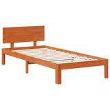 Bed Frame with Headboard 2 pcs Wax Brown Solid Pine Wood 3422755