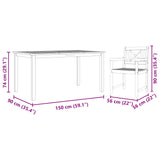 Garden Dining Set 7 pcs Brown Solid Acacia Wood 3375653