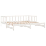 Day Bed with Trundle without Mattress White 80x200 cm Solid Wood 836160