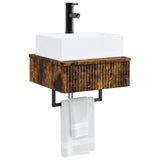 Wall-Mounted Wash Basin Smoked Oak 40 x 41 x 39 cm 890203