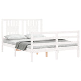 Bed Frame without Mattress White 120x200 cm Solid Wood 3194567