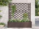 Garden Planter with Trellis 100x43x142 cm PP Mocha 313984