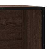 Shoe Bench Brown Oak 80x40x53.5 cm Engineered Wood and Metal 849228