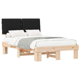 Bed Frame with Upholstered Headboard Black 120 x 200 cm 877281