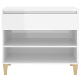 Shoe Cabinet High Gloss White 70x36x60 cm Engineered Wood 819758