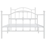 Metal Bed Frame without Mattress with Footboard White 100x190cm 353500