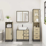 ZNTS 3 Piece Bathroom Furniture Set Sonoma Oak Engineered Wood 3301136