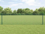 Welded Wire Fence with Posts 10 x 0.8 m PVC-Coated Steel Green 3336440