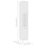 Bathroom Cabinet White 30x30x179 cm Engineered Wood 802624