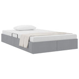 Storage Bed with Mattress Light Grey 120 x 200 cm Fabric 3370004