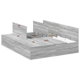 Storage Bed Frame Grey Sonoma 150 x 200 cm Engineered Wood 3335386