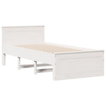 Bed Frame without Mattress with Headboard White 90x200 cm Solid Wood Pine 3308775