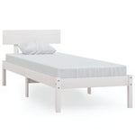 Bed Frame without Mattress White Solid Wood 100x200 cm 810138